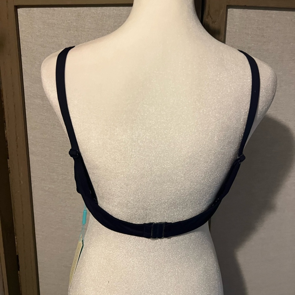 Sea Level Australia NWT Multifit Cross Front Bikini Top 10 swim navy blue - Picture 2 of 8